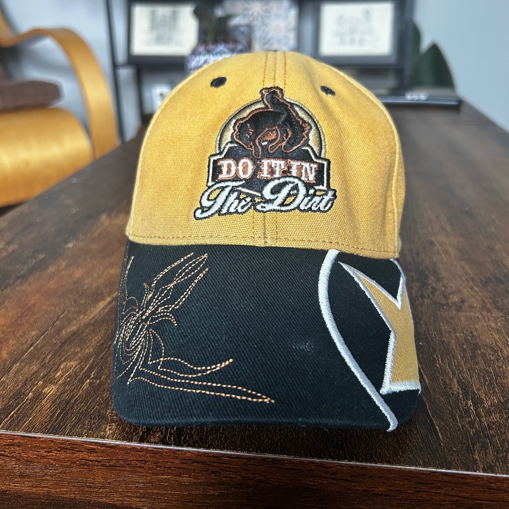 Capsmith Do It In The Dirt Western Rodeo Hat Yellow Black Save A Horse Cowboy